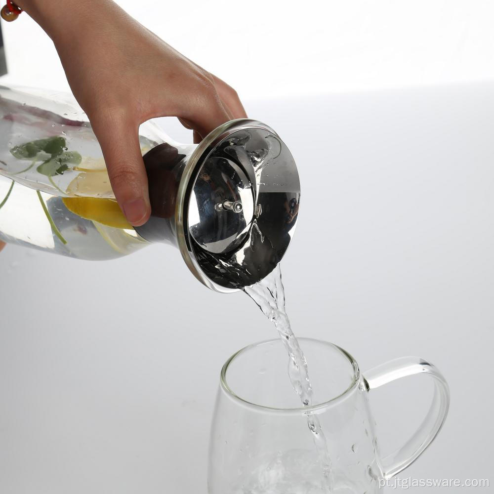Jarra de vidro para água criar chá gelado de frutas