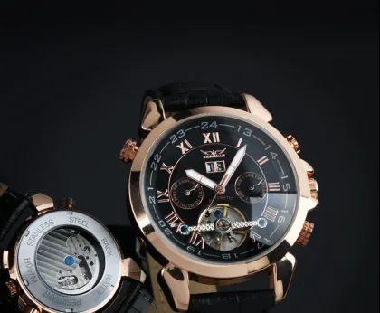 Black Dial Week Tourbillon Automatic Watch For Precision Time