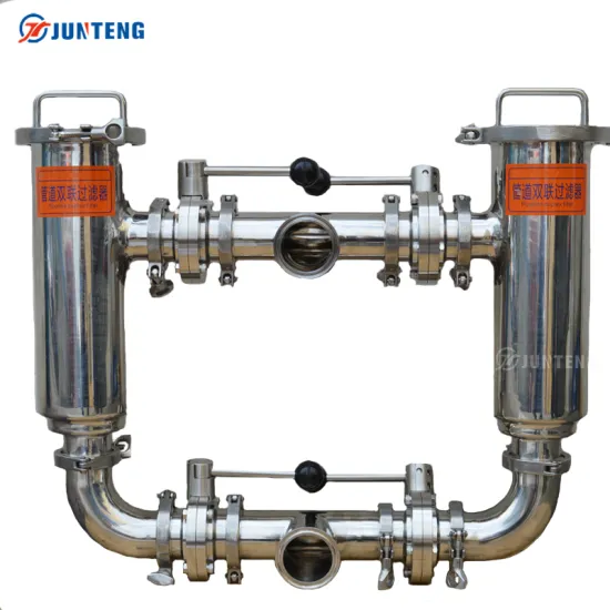 Sanitary Stainless Steel 304/316L Double Barrel Parallel Pipeline Filters: Including Tri-Clamp and Duplex Water Filter Systems