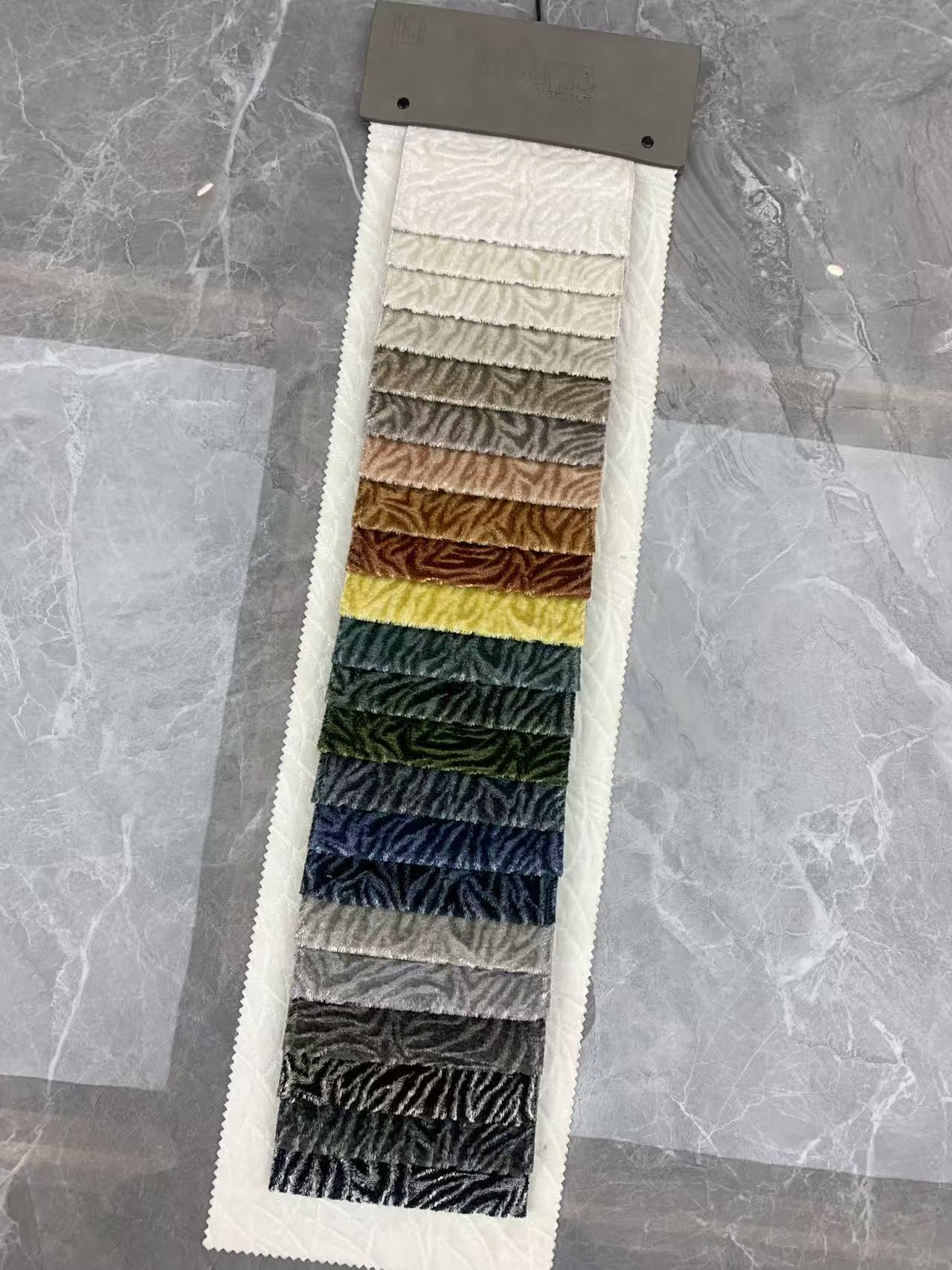 Wavy Tiger Stripe Animal Print Velvet Fabric