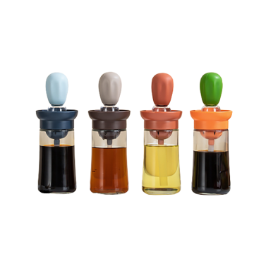 Portable Silicone Oil Bottle with Brush for Barbecue and Baking