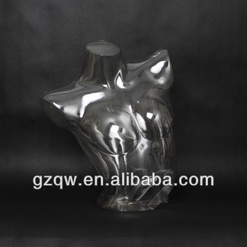 Torso female mannequin transparent half body mannequin