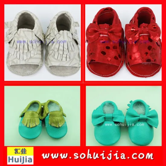 2015 United States mix size sweet color bow and tassels sandals cow leather baby girl shoes