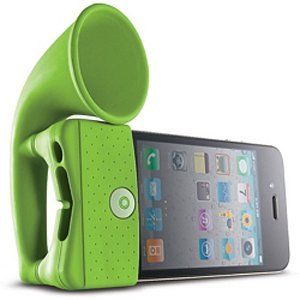 Green Silicone Horn-type Speaker With Sound Amplification For Iphone4