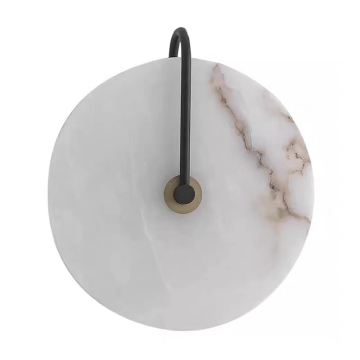 Elegant Vintage Bedroom Wall Sconce Pendant Light - Retro Round Glass Marble Wall Lamp