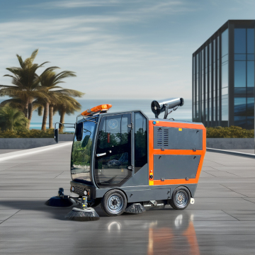 Electric Ride-On Airport and Factory Floor Sweeper with Adjustable Sweeping Width