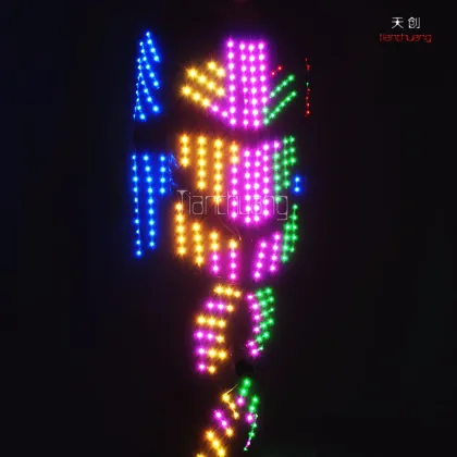 Programmable led tobot suit light up jumpsuit uv dance costumes