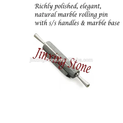 Marble Rolling Pin with S/S Handles & Marble Cradle Base