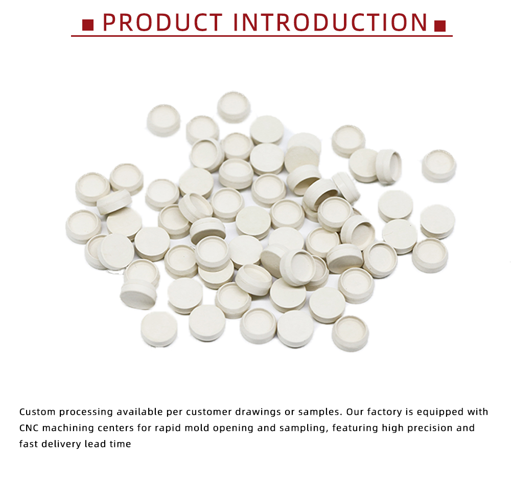 Custom Molded White Plastic Cylindrical Caps x