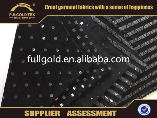 Custom Stretch Fabric 75D Thread P/D Spangle Knit Fabric For Fashion Dress Wear