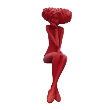Modern Love-Themed Metal Sculpture Flower Girls for Living Room Decor