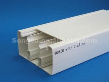 Compartment pvc cable trunking100x50 with 2 clips