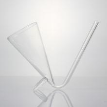 Horn Shaped Cocktail Wine Glasses With Glass Straw