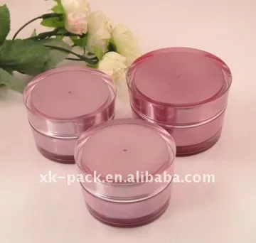 Round Double Wall Acrylic Cream Jar for Cosmetic Packaging