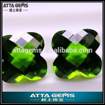 apple green glass-plum blossom cut created quartz
