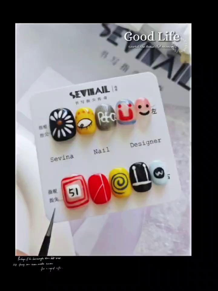 Dopamine Nail Art Stickers, Handmade Custom Design