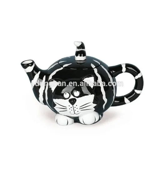 porcelain strip cat teapot