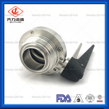 ISO DIN 3A Standard Threaded Sanitary Butterfly Valve