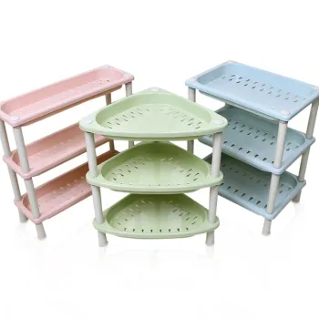 High Quality Plastic Telescopic Adjustable Bathroom Corner Shelf