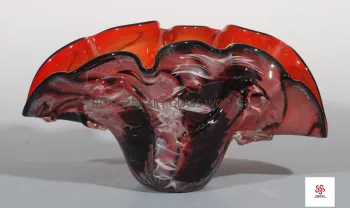 Red Large Openings Glass Vase