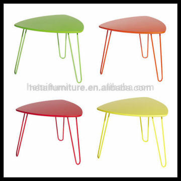 Modern coffee table with metal legs, low coffee shop tables