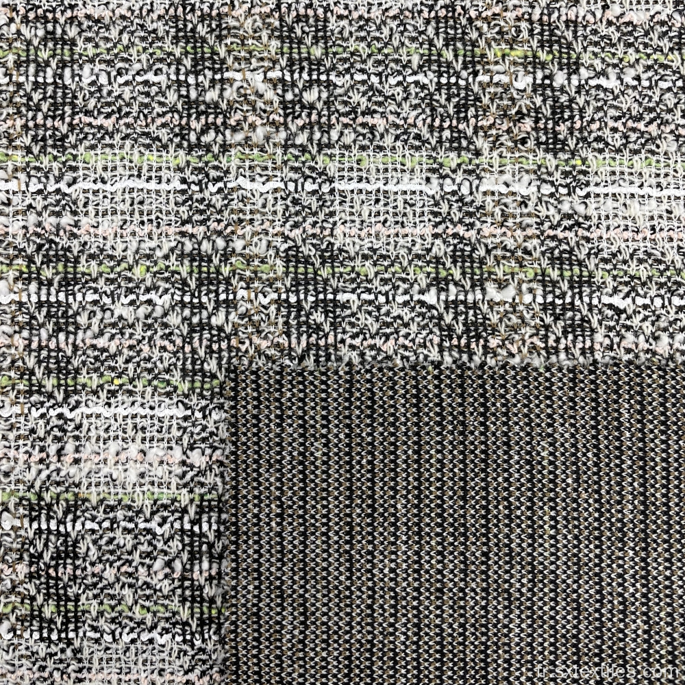 Tissu tricoté en tweed de fantaisie d'hiver d'automne