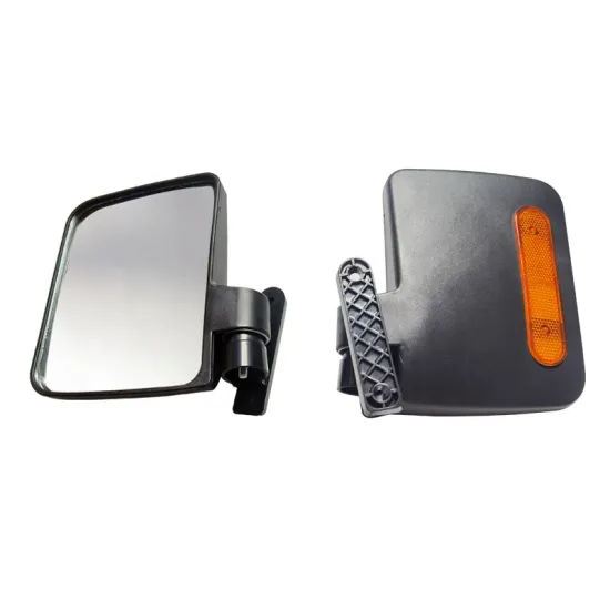 Universal Golf Cart Side Mirrors: Convex Rearview Mirrors with Reflective Stripe for Replacement