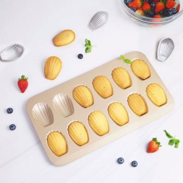 Kształt skorupy bez stóp 12 szklanki patelni Madeleine do pieczenia do pieczenia formy