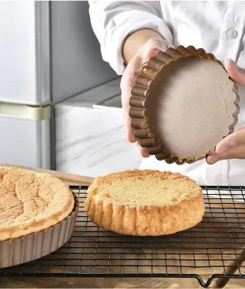 Nonstick Carbon Steel Quiche and Tart Pan for Baking Cakes and Pies