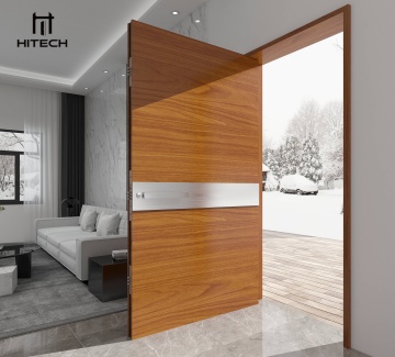 Hitech Modern Solid Wood and Aluminium Villa Exterior Pivot Door