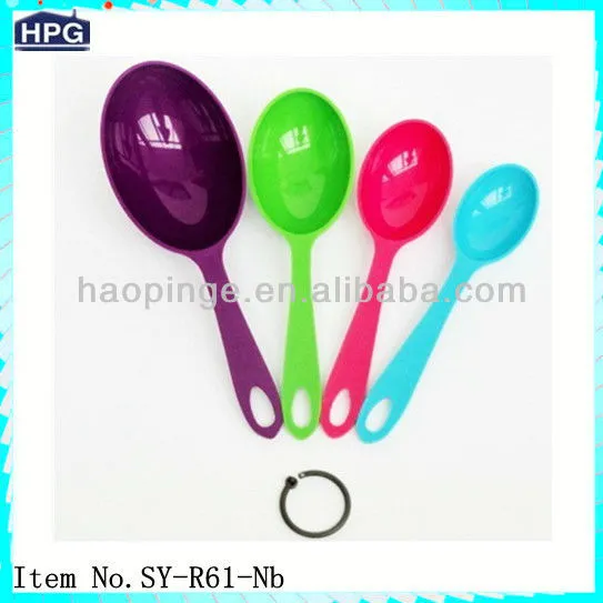 Colored Plastic Measuring Cup and Spoon Set