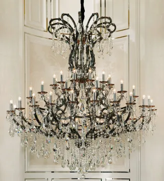 Black Large Crystal Chandelier Pendant Lighting