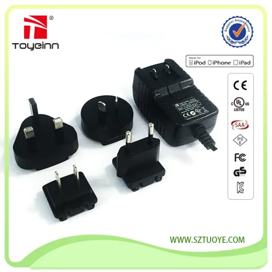 Universal AC DC Switching Power Supply 12V 3A Interchangeable Plug Adapter