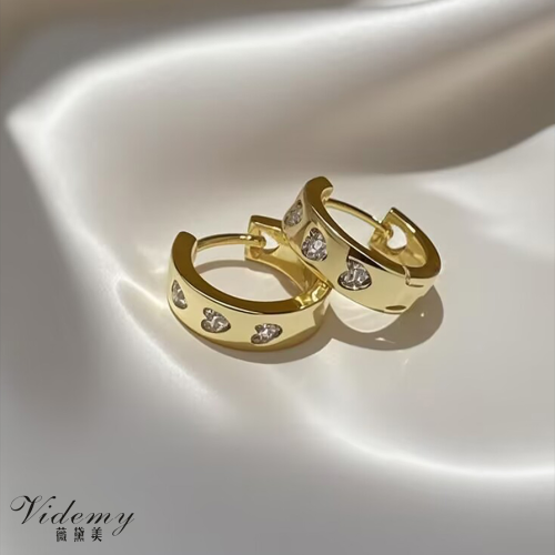 Elegant Circular Zircon Earrings with Subtle Glamour