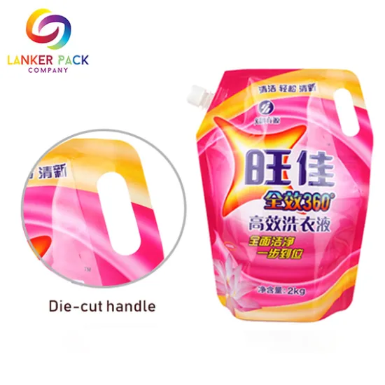 Top Doypack Detergent Liquid Spout Pouch With Handle