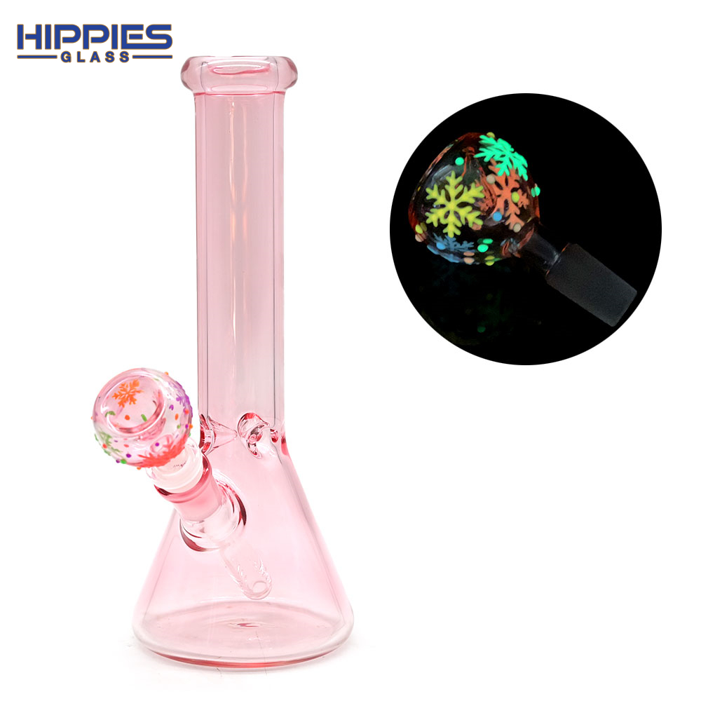 Pink Glass Thick Bottom Beaker Bong