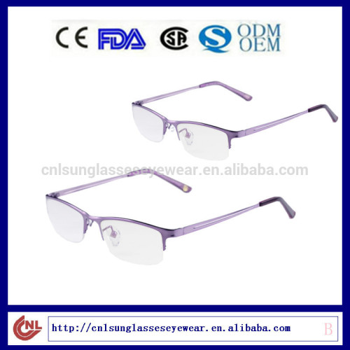 metal material half rim optical frame eyewear