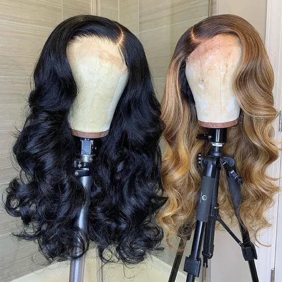 Wholesale Undetectable Virgin Brazilian Front Wig 360 Pre Plucked Curly Body Wave Human Hair Wigs For Black Women