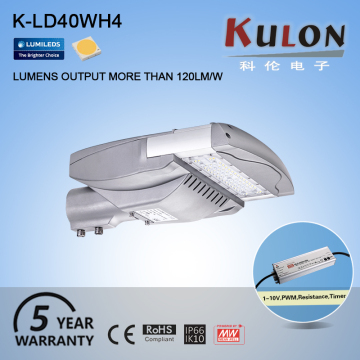 Garden road IP66 IK10 Ul approved aluminum housing solar 40 watts led street light