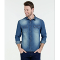 Chemise décontractée en denim à manches longues pour hommes sur mesure