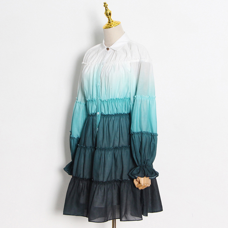 Ruffled Dress With Tie Dye Print Jpg