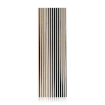 Interior white oak natural wood slat acoustic panel