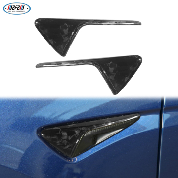 Full Carbon Fiber Side Vent Fender with Forged Carbon Fiber Side Camera Cover for Tesla Model 3 2020+