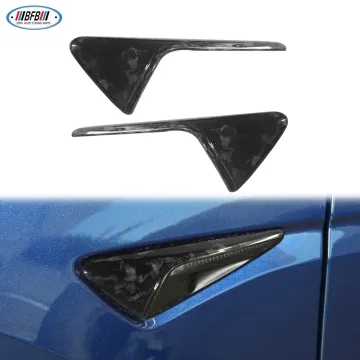 Full Carbon Fiber Side Vent Fender with Forged Carbon Fiber Side Camera Cover for Tesla Model 3 2020+
