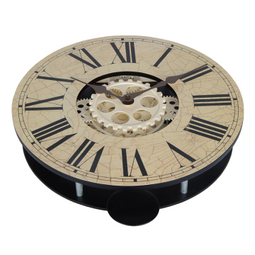 Horloge Murale Vintage en Bois avec Pendule