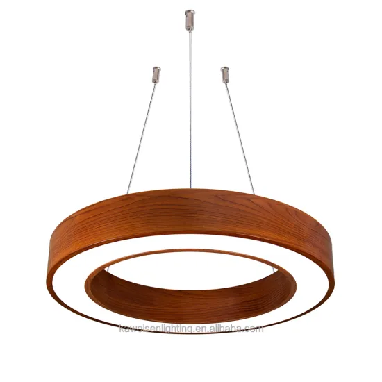 Wooden Finish 62Watt 75cm Diameter Circular LED Linear Curve Pendant Light with Metal Body Suspension Design