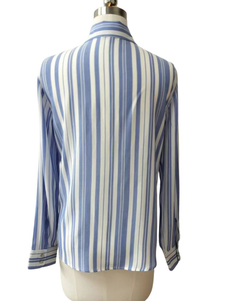 Rayon Yarn-dyed Stripe Laides Shirt