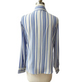 Womens Blue and White Striped long sleeve shirt