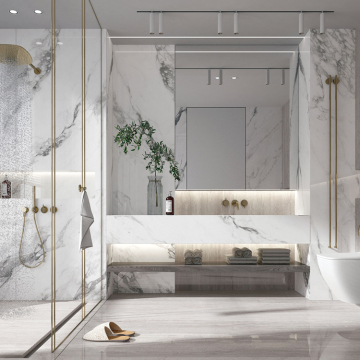 White Marble Porcelain Slab for Home Wall Decoration - 800x2600 TV Background Tiles