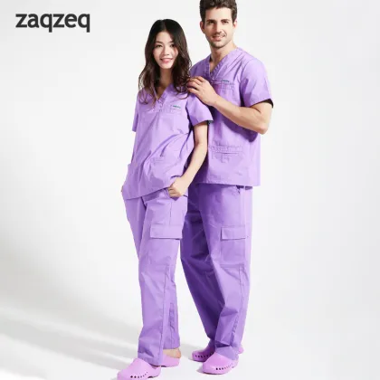 Top Quality Multi-Pocket Unisex Hospital Scrubs Uniforms Wholesale
